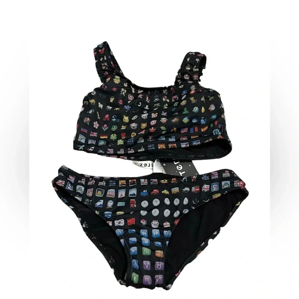 NWT Terez Kids emoji two piece size 16